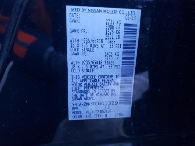 Photo 10 from auction – 2014 NISSAN PATHFINDER with VIN 5N1AR2MM8EC603329