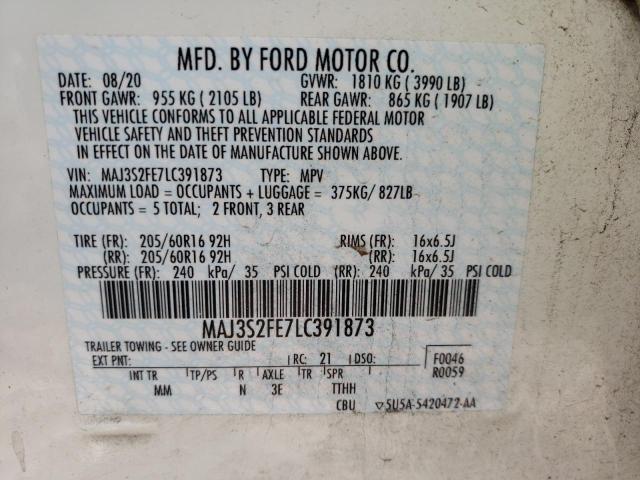 Photo 10 from auction – 2020 FORD ECOSPORT S with VIN MAJ3S2FE7LC391873