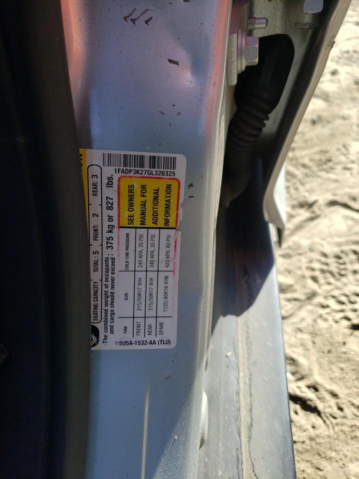 Photo 10 from auction – 2016 FORD FOCUS SE with VIN 1FADP3K27GL326325