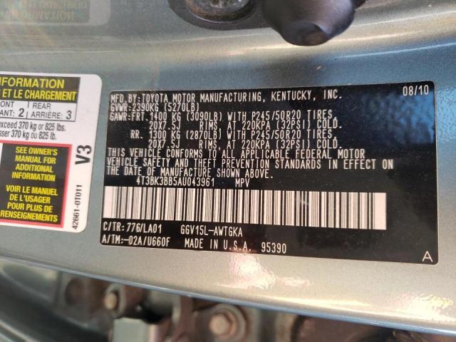 Photo 10 from auction – 2010 TOYOTA VENZA with VIN 4T3BK3BB5AU043961