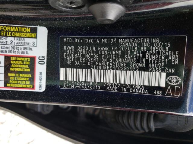 Photo 10 from auction – 2015 TOYOTA COROLLA L with VIN 2T1BURHE1FC392972