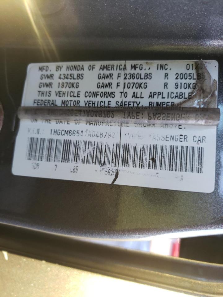 Photo 10 from auction – 2007 HONDA ACCORD EX with VIN 1HGCM66547A048792
