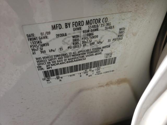 Photo 10 from auction – 2009 FORD EDGE LIMIT with VIN 2FMDK49C89BA69932