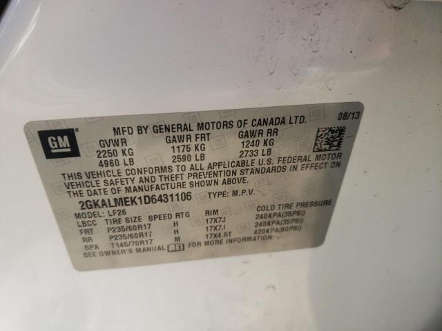 Photo 10 from auction – 2013 GMC TERRAIN SL with VIN 2GKALMEK1D6431106