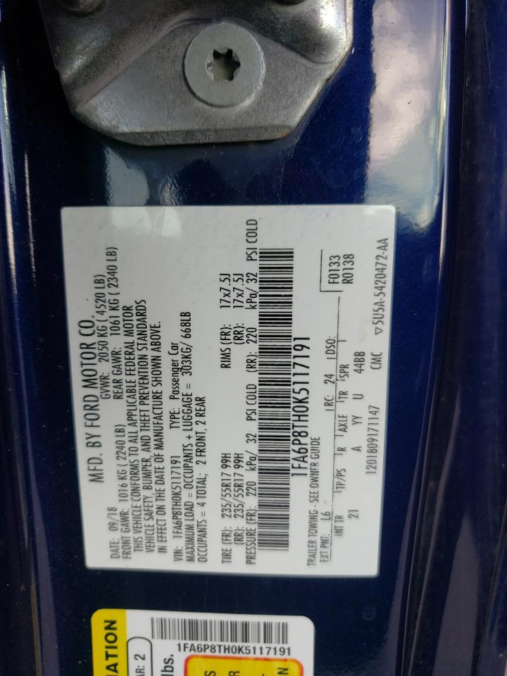 Photo 10 from auction – 2019 FORD MUSTANG with VIN 1FA6P8TH0K5117191