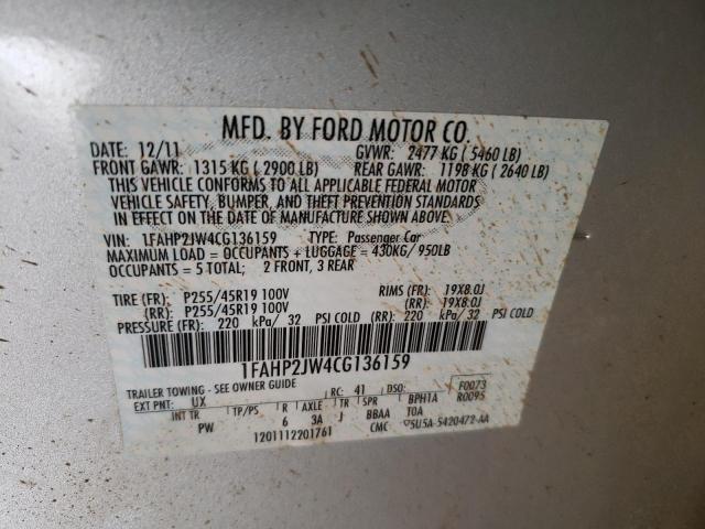 Photo 10 from auction – 2012 FORD TAURUS LIM with VIN 1FAHP2JW4CG136159