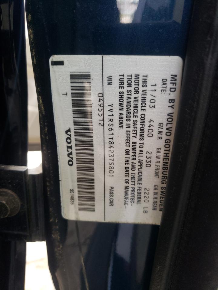 Photo 10 from auction – 2004 VOLVO S60 with VIN YV1RS61T842375801