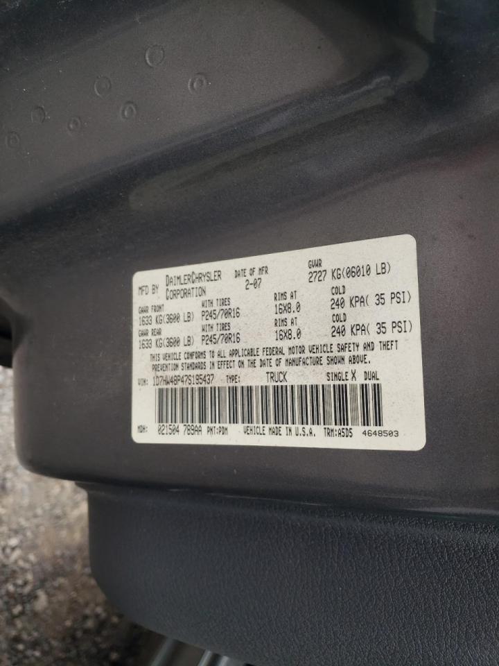 Photo 10 from auction – 2007 DODGE DAKOTA QUA with VIN 1D7HW48P47S195437