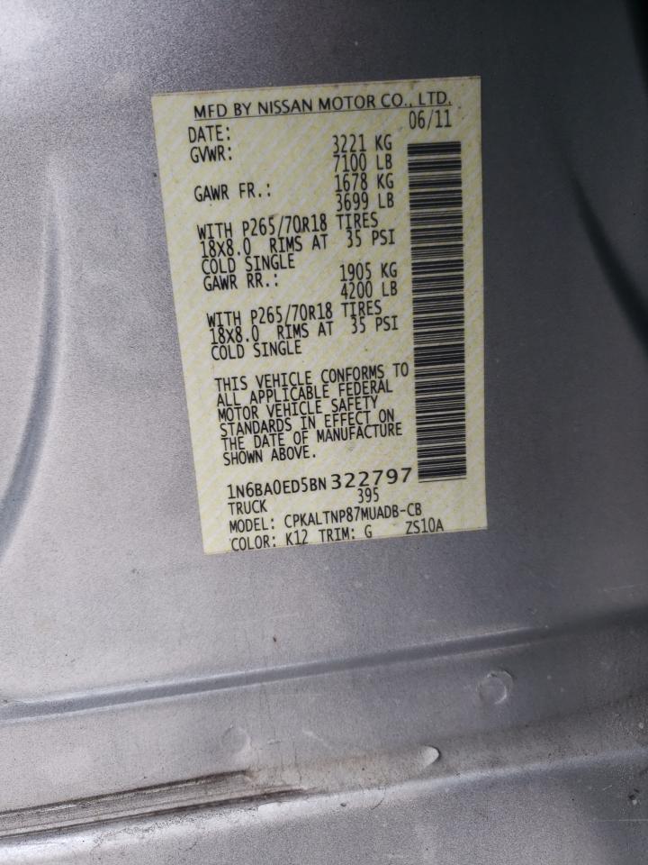 Photo 10 from auction – 2011 NISSAN TITAN S with VIN 1N6BA0ED5BN322797