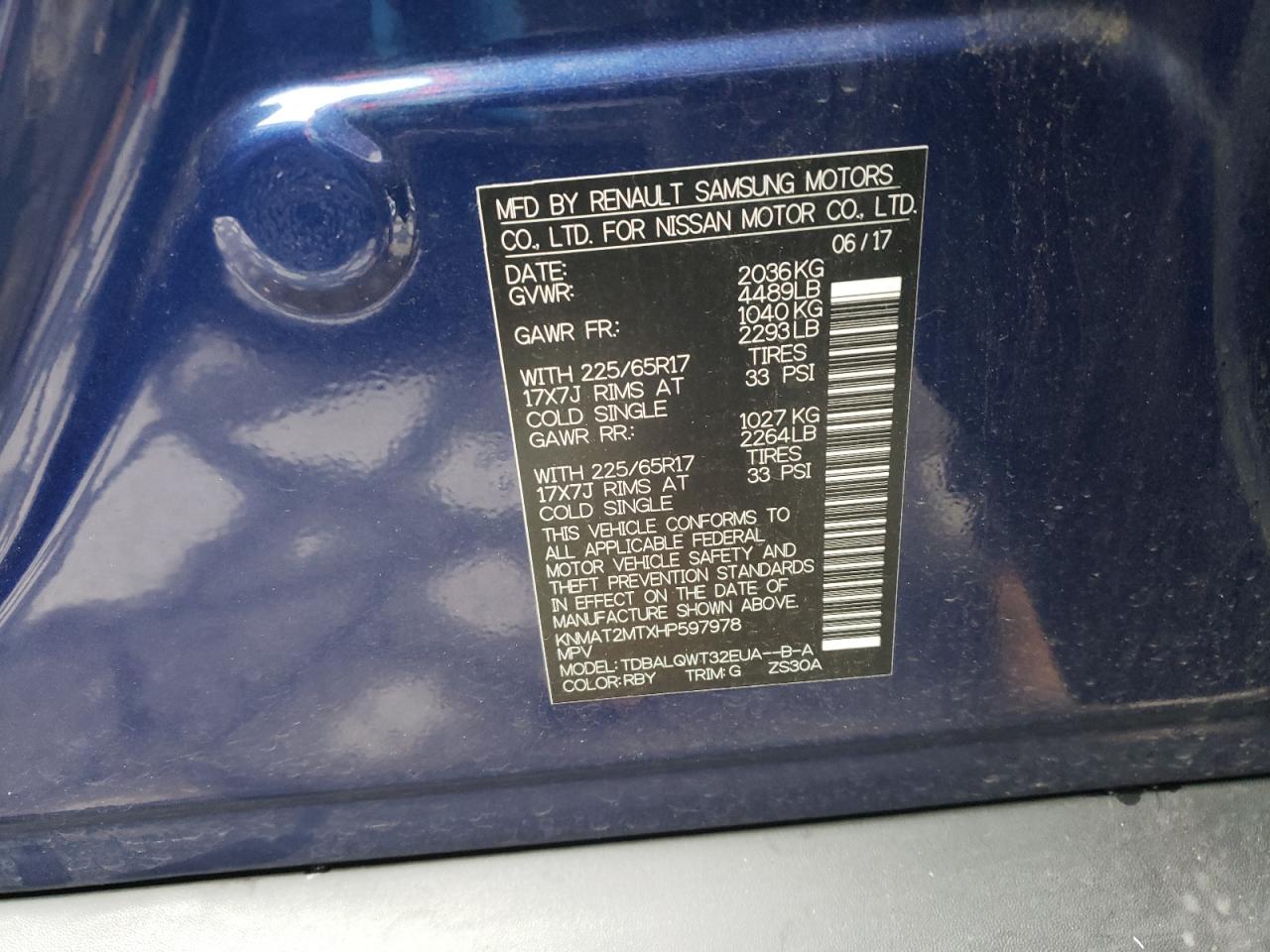 Photo 10 from auction – 2017 NISSAN ROGUE S with VIN KNMAT2MTXHP597978