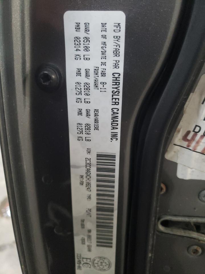 Photo 10 from auction – 2012 CHRYSLER 300 with VIN 2C3CCAAGXCH108247