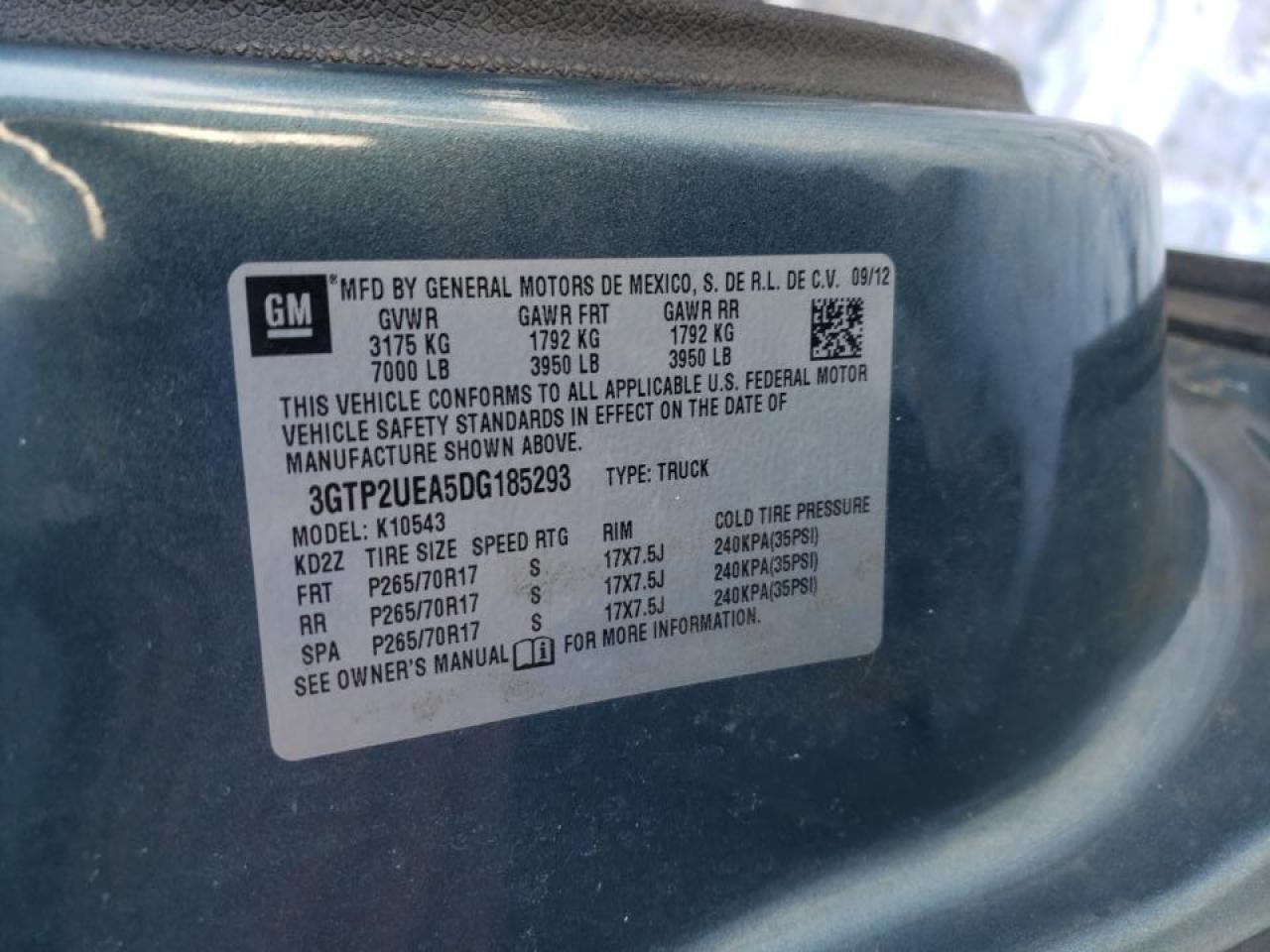 Photo 10 from auction – 2013 GMC SIERRA K15 with VIN 3GTP2UEA5DG185293