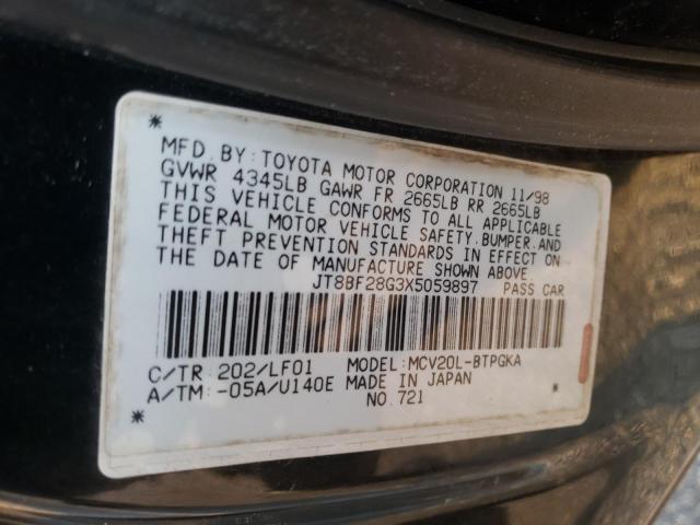Photo 10 from auction – 1999 LEXUS ES 300 with VIN JT8BF28G3X5059897