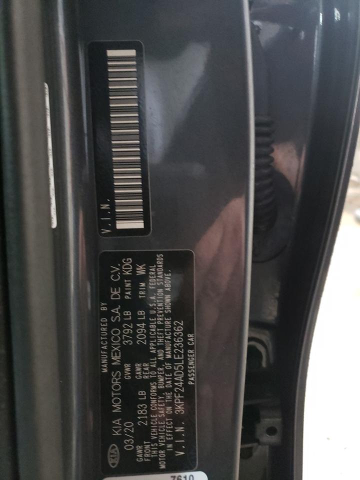 Photo 10 from auction – 2020 KIA FORTE FE with VIN 3KPF24AD5LE236362