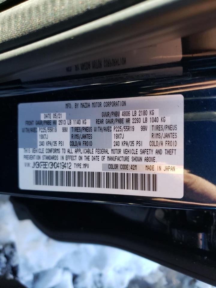 Photo 10 from auction – 2021 MAZDA CX-5 SIGNA with VIN JM3KFBEY3M0419412