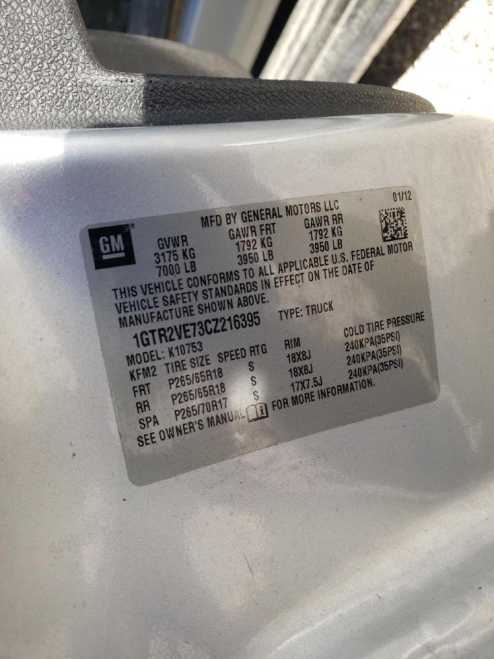 Photo 10 from auction – 2012 GMC SIERRA K15 with VIN 1GTR2VE73CZ216395