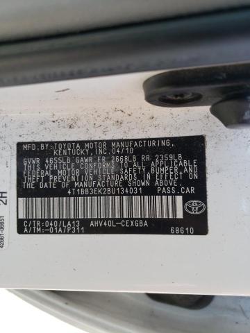 Photo 10 from auction – 2011 TOYOTA CAMRY HYBR with VIN 4T1BB3EK2BU134031