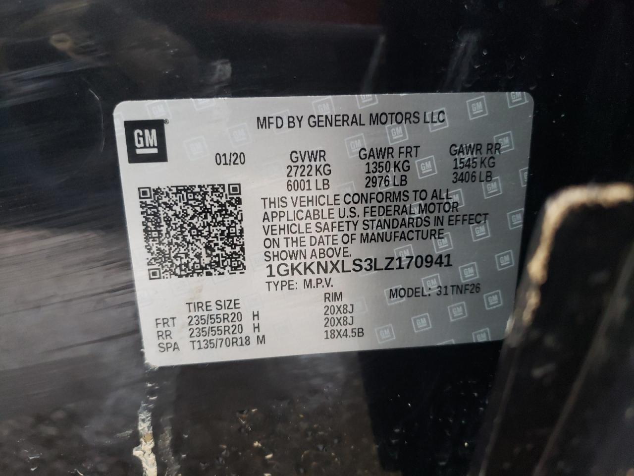 Photo 10 from auction – 2020 GMC ACADIA DEN with VIN 1GKKNXLS3LZ170941