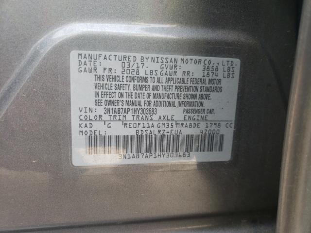Photo 10 from auction – 2017 NISSAN SENTRA S with VIN 3N1AB7AP1HY303683