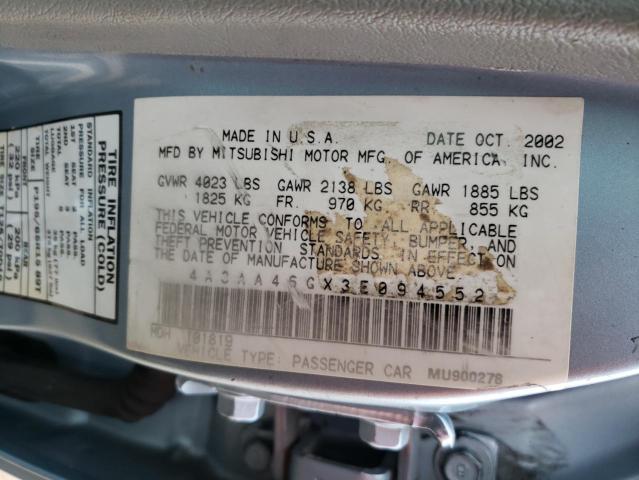 Photo 10 from auction – 2003 MITSUBISHI GALANT ES with VIN 4A3AA46GX3E094552