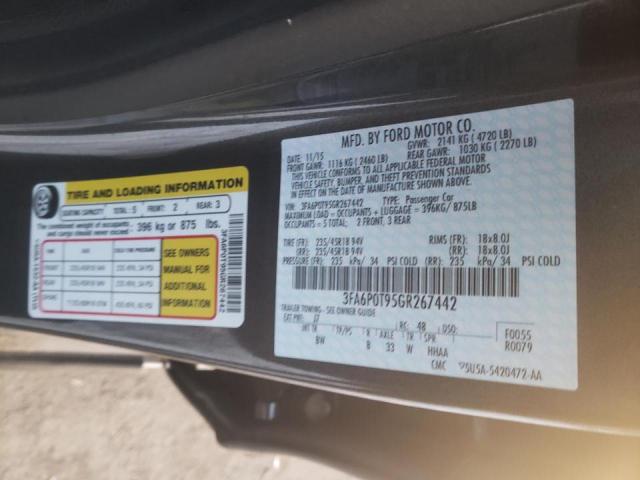 Photo 10 from auction – 2016 FORD FUSION SE with VIN 3FA6P0T95GR267442