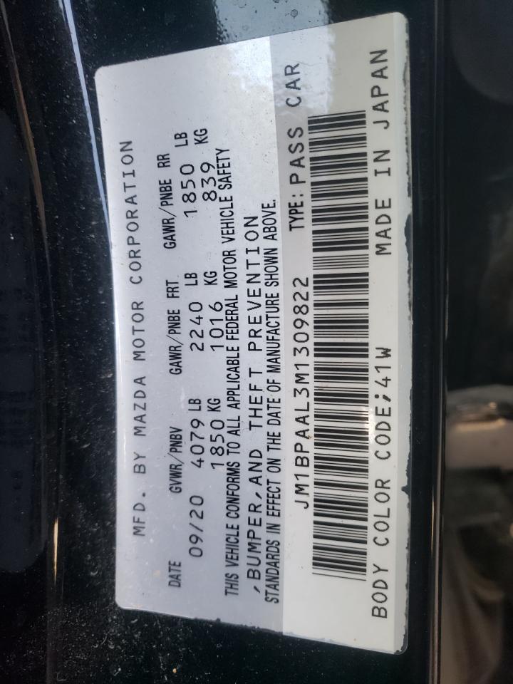 Photo 10 from auction – 2021 MAZDA 3 with VIN JM1BPAAL3M1309822