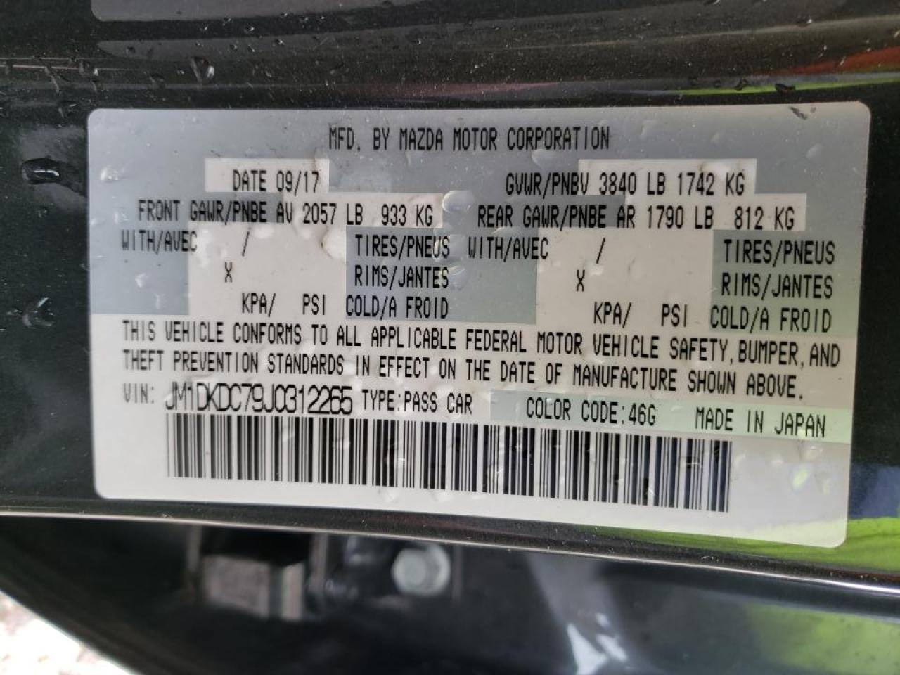 Photo 10 from auction – 2018 MAZDA CX-3 TOURI with VIN JM1DKDC79J0312265