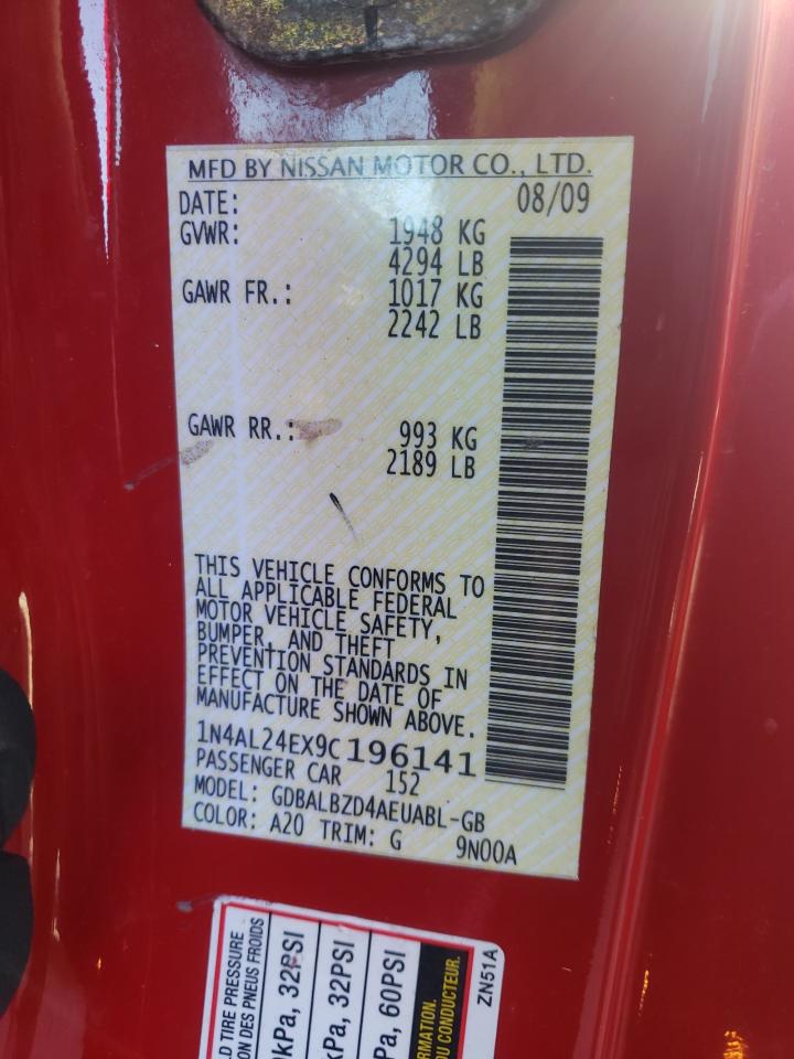 Photo 10 from auction – 2009 NISSAN ALTIMA 2.5 with VIN 1N4AL24EX9C196141