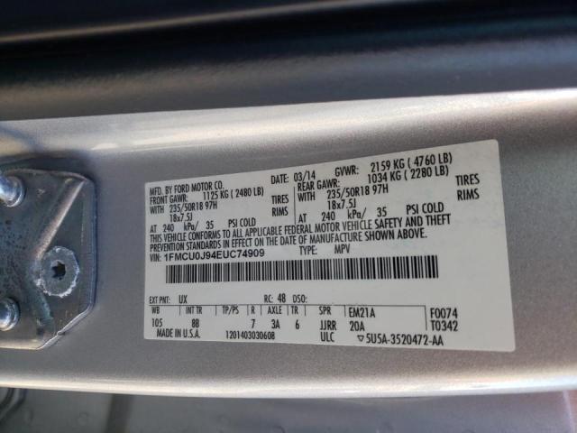 Photo 10 from auction – 2014 FORD ESCAPE TIT with VIN 1FMCU0J94EUC74909