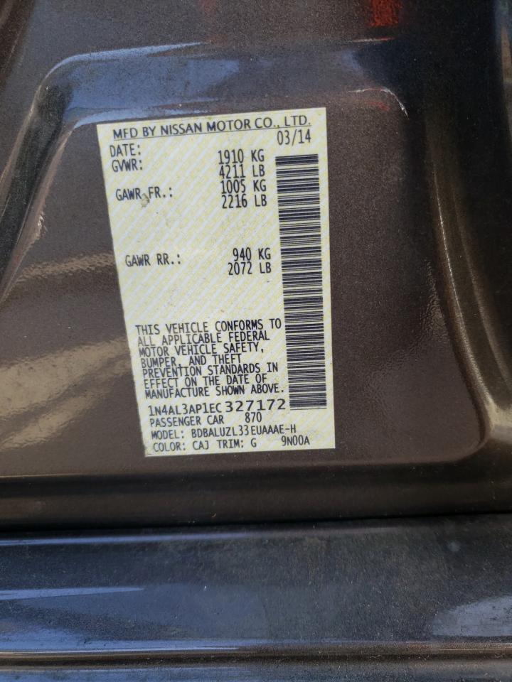 Photo 10 from auction – 2014 NISSAN ALTIMA 2.5 with VIN 1N4AL3AP1EC327172