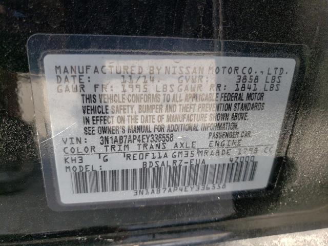 Photo 10 from auction – 2014 NISSAN SENTRA S with VIN 3N1AB7AP4EY336558