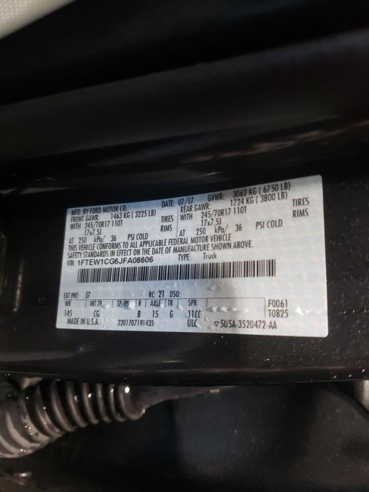 Photo 10 from auction – 2018 FORD F150 SUPER with VIN 1FTEW1CG6JFA08606