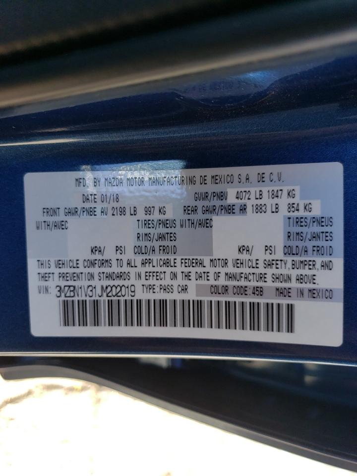 Photo 10 from auction – 2018 MAZDA 3 TOURING with VIN 3MZBN1V31JM202019