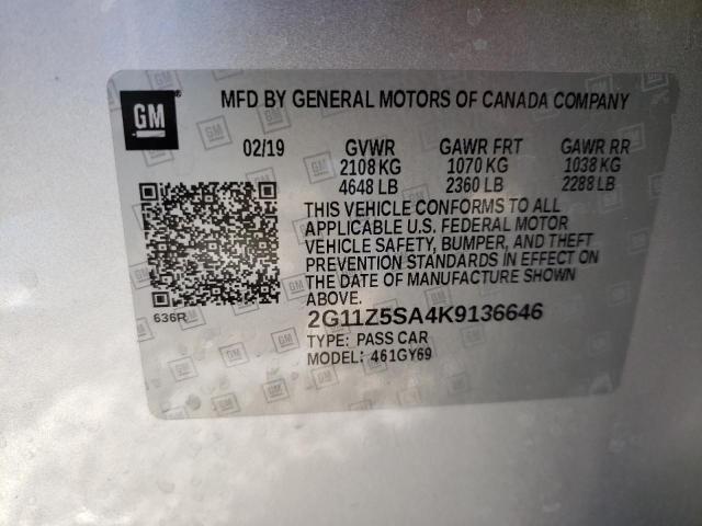 Photo 10 from auction – 2019 CHEVROLET IMPALA LT with VIN 2G11Z5SA4K9136646