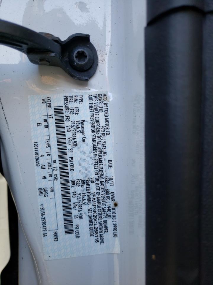 Photo 10 from auction – 2012 FORD FOCUS with VIN 1FAHP3K29CL268116