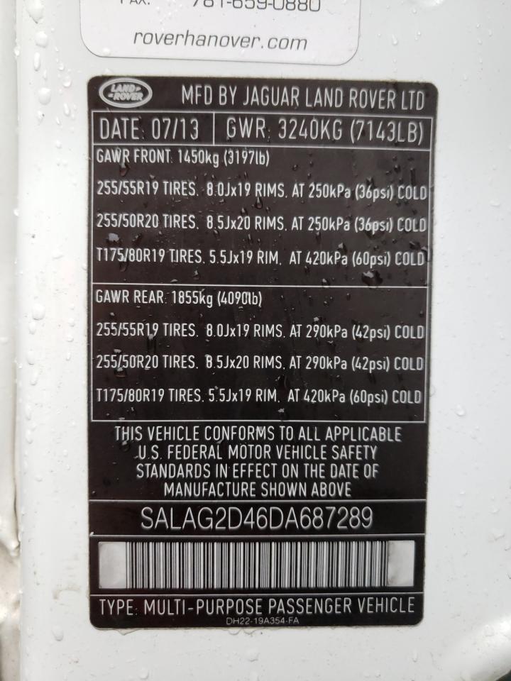 Photo 10 from auction – 2013 LAND ROVER LR4 HSE with VIN SALAG2D46DA687289
