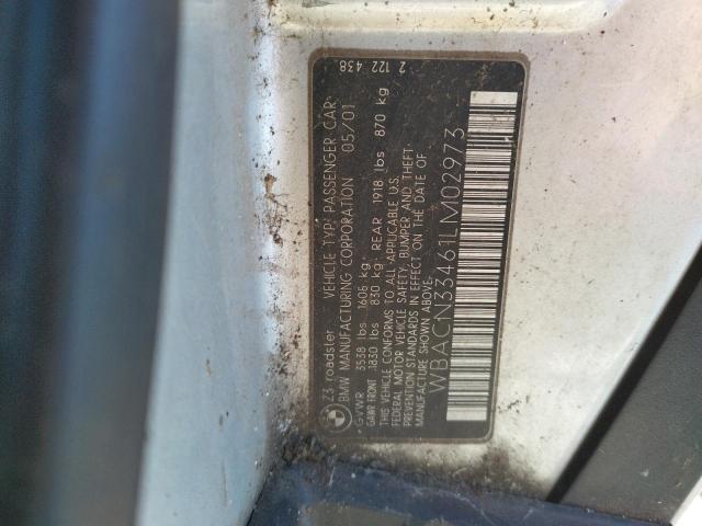 Photo 10 from auction – 2001 BMW Z3 2.5 with VIN WBACN33461LM02973