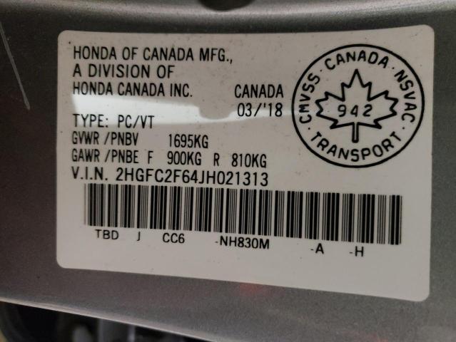 Photo 10 from auction – 2018 HONDA CIVIC LX with VIN 2HGFC2F64JH021313