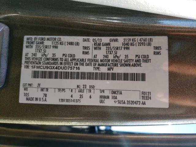 Photo 10 from auction – 2013 FORD ESCAPE SE with VIN 1FMCU9GX4DUD75716