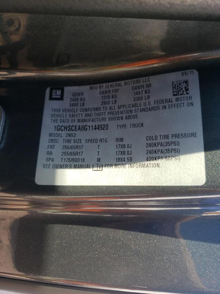 Photo 10 from auction – 2016 CHEVROLET COLORADO L with VIN 1GCHSCEA8G1144920