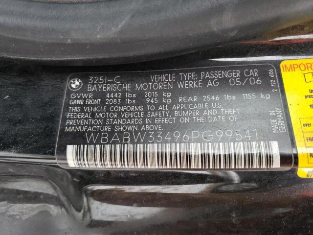 Photo 10 from auction – 2006 BMW 325 CI with VIN WBABW33496PG99541
