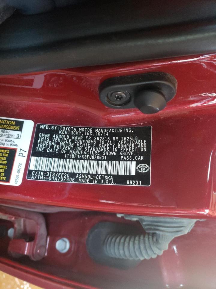 Photo 10 from auction – 2015 TOYOTA CAMRY LE with VIN 4T1BF1FK8FU878634