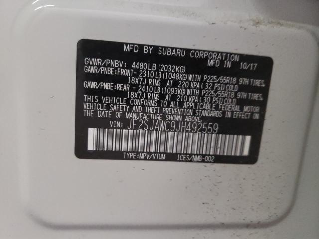 Photo 10 from auction – 2018 SUBARU FORESTER 2 with VIN JF2SJAWC9JH492559