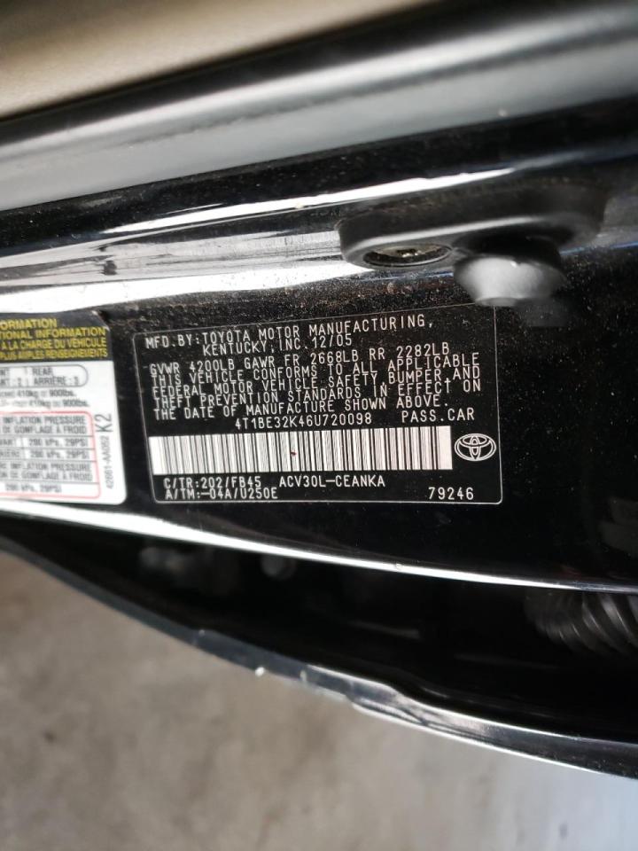 Photo 10 from auction – 2006 TOYOTA CAMRY LE with VIN 4T1BE32K46U720098