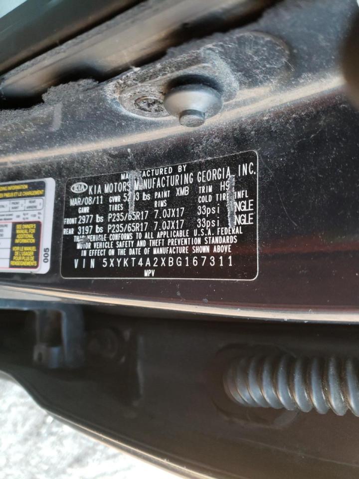 Photo 10 from auction – 2011 KIA SORENTO BA with VIN 5XYKT4A2XBG167311