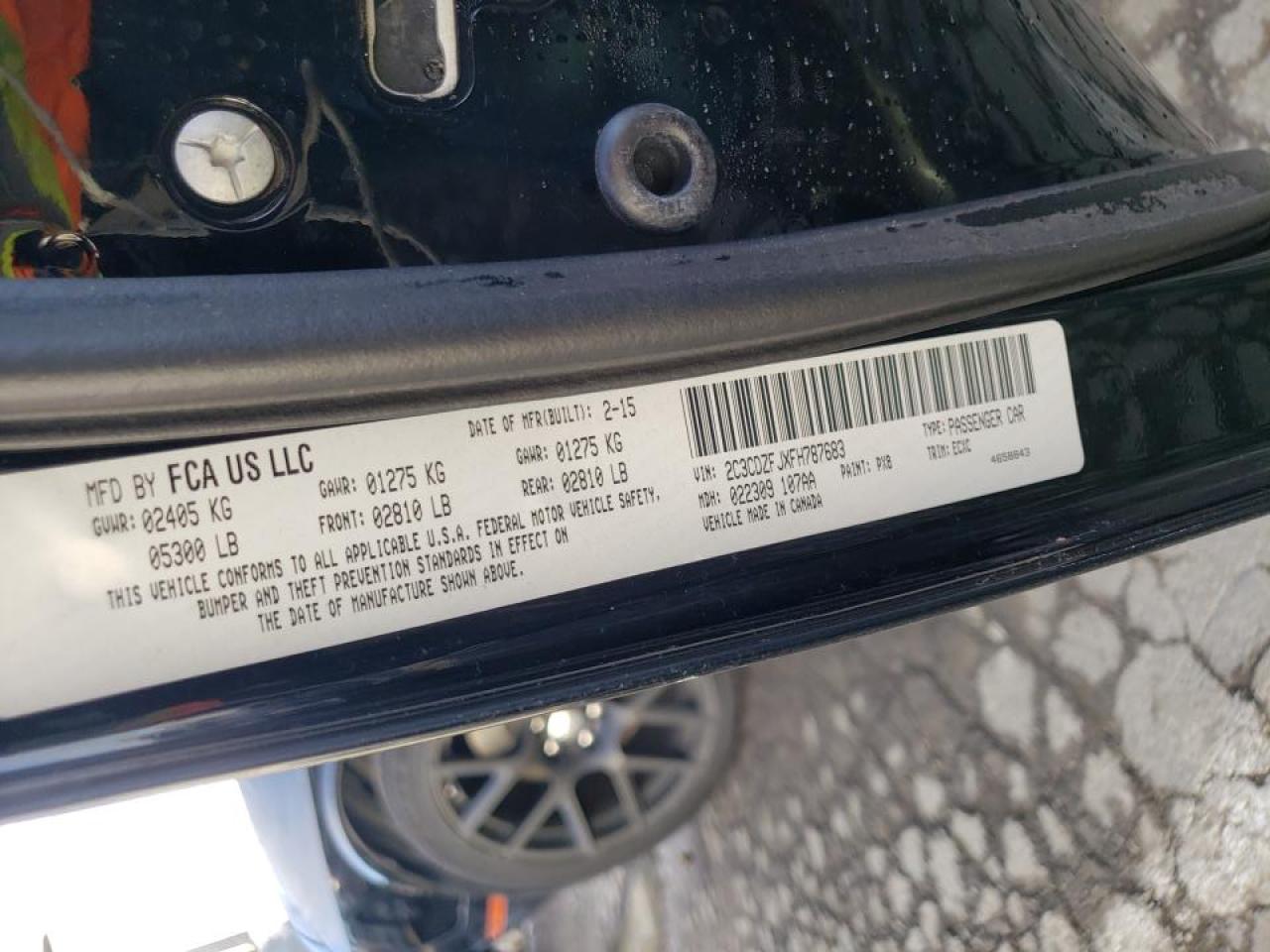 Photo 10 from auction – 2015 DODGE CHALLENGER with VIN 2C3CDZFJXFH787683
