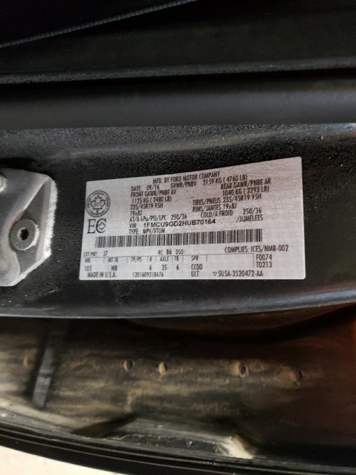 Photo 10 from auction – 2017 FORD ESCAPE SE with VIN 1FMCU9GD2HUB70164