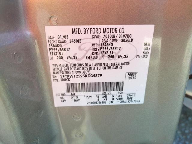 Photo 10 from auction – 2005 FORD F150 SUPER with VIN 1FTPW12525KD35879