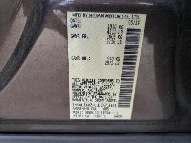 Photo 10 from auction – 2015 NISSAN ALTIMA 2.5 with VIN 1N4AL3AP2FC107301