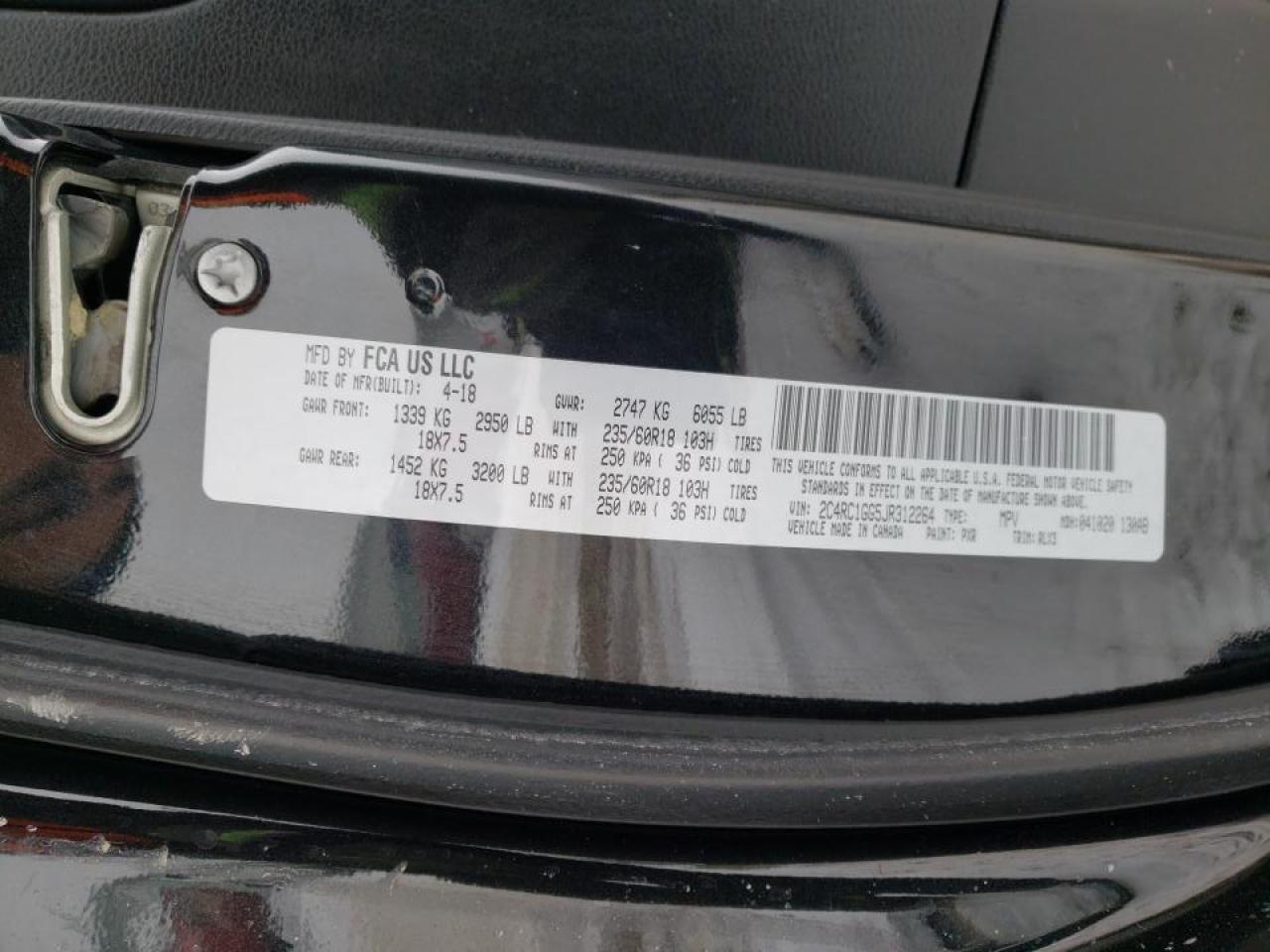 Photo 10 from auction – 2018 CHRYSLER PACIFICA L with VIN 2C4RC1GG5JR312264